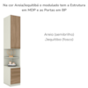Mesa Cabeceira Modulado 1 Porta 241x40 cm Seletto Areia Jequitiba Henn