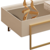 Mesa Centro Espelhada 92 cm Pes Metal Kika Off White Dourado DJ MOVEIS