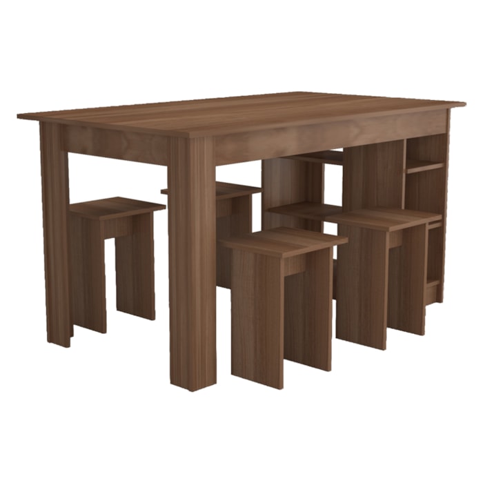 Mesa Com Nichos 4 Bancos 140 cm B21 Montana NOVAM