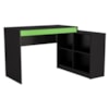Mesa Computador de Canto Gamer Com Nichos 180 cm B24 Preto Verde NOVAM