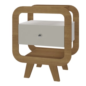 Mesa De Apoio 1 Gaveta 65 cm Porta USB Cinamomo Off White ARLY Mesa De Apoio 1 Gaveta 65 cm Porta USB Cinamomo Off White ARLY