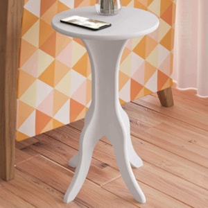 Mesa De Apoio MDF Sala De Estar 51X30 cm Branco ARLY