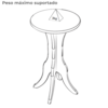 Mesa De Apoio MDF Sala De Estar 51X30 cm Branco ARLY