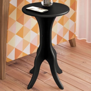 Mesa De Apoio MDF Sala De Estar 51X30 cm Preto ARLY