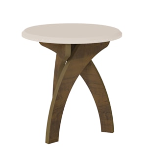 Mesa De Apoio Para Sala De Estar 51X50 cm Off White Pinho ARLY