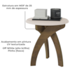 Mesa De Apoio Para Sala De Estar 51X50 cm Off White Pinho ARLY