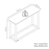 Mesa De Apoio Sala De Estar Supreme 90 cm Branco Nature Tebar