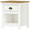 Mesa De Cabeceira 1 Gav Madeira Maciça 46 cm 9100 Branco Freijo Milani Store