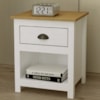 Mesa De Cabeceira 1 Gav Madeira Maciça 46 cm 9100 Branco Freijo Milani Store