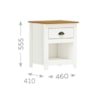 Mesa De Cabeceira 1 Gav Madeira Maciça 46 cm 9100 Branco Freijo Milani Store