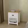 Mesa De Cabeceira 1 Gav Madeira Maciça 46 cm 9100 Branco Freijo Milani Store