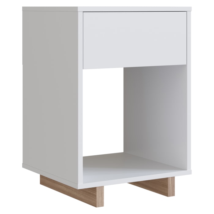 Mesa De Cabeceira 1 Gaveta 36 cm B88 Branco Montana NOVAM