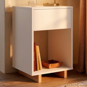 Mesa De Cabeceira 1 Gaveta 36 cm B88 Branco Montana NOVAM