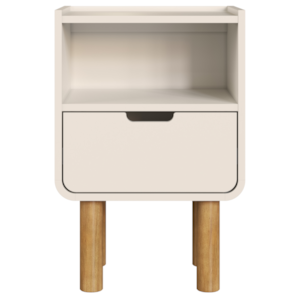 Mesa De Cabeceira 1 Gaveta 40 cm 28093 Aura Off White Artesano