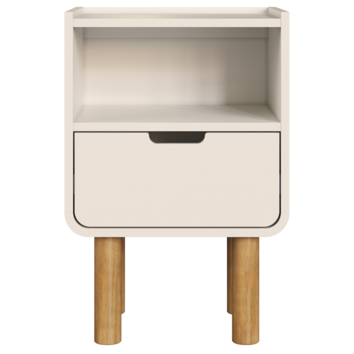 Mesa De Cabeceira 1 Gaveta 40 cm 28093 Aura Off White Artesano