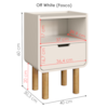 Mesa De Cabeceira 1 Gaveta 40 cm 28093 Aura Off White Artesano