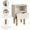 Mesa De Cabeceira 1 Gaveta 40 cm 28093 Aura Off White Artesano