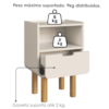 Mesa De Cabeceira 1 Gaveta 40 cm 28093 Aura Off White Artesano