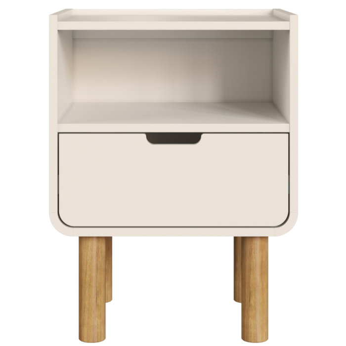 Mesa De Cabeceira 1 Gaveta 45 cm 28094 Aura Off White Artesano