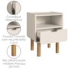 Mesa De Cabeceira 1 Gaveta 45 cm 28094 Aura Off White Artesano