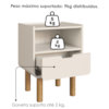Mesa De Cabeceira 1 Gaveta 45 cm 28094 Aura Off White Artesano