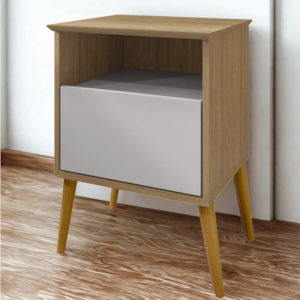 Mesa De Cabeceira 1 Gaveta 45 cm Cancun Cinamomo Off White BECHARA
