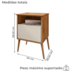 Mesa De Cabeceira 1 Gaveta 45 cm Cancun Naturalle Off White BECHARA