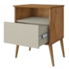 Mesa De Cabeceira 1 Gaveta 45 cm Cancun Naturalle Off White BECHARA