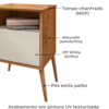 Mesa De Cabeceira 1 Gaveta 45 cm Cancun Naturalle Off White BECHARA