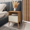 Mesa De Cabeceira 1 Gaveta 45 cm Cancun Naturalle Off White BECHARA