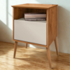 Mesa De Cabeceira 1 Gaveta 45 cm Cancun Naturalle Off White BECHARA