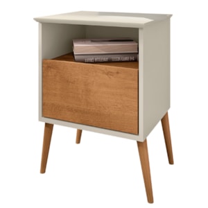 Mesa De Cabeceira 1 Gaveta 45 cm Cancun Off White Naturalle BECHARA