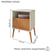 Mesa De Cabeceira 1 Gaveta 45 cm Cancun Off White Naturalle BECHARA