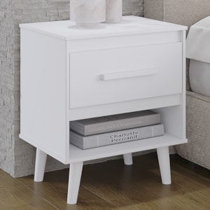 Mesa De Cabeceira 1 Gaveta 50 cm Mila Branco Mobbs