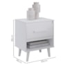 Mesa De Cabeceira 1 Gaveta 50 cm Mila Branco Mobbs