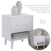Mesa De Cabeceira 1 Gaveta 50 cm Mila Branco Mobbs