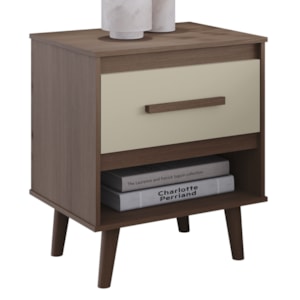 Mesa De Cabeceira 1 Gaveta 50 cm Mila Savana Off White Mobbs