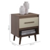 Mesa De Cabeceira 1 Gaveta 50 cm Mila Savana Off White Mobbs