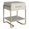 Mesa de Cabeceira 1 Gaveta P1059 49 cm Arenas Dourado PP Milani Store
