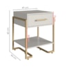 Mesa de Cabeceira 1 Gaveta P1059 49 cm Arenas Dourado PP Milani Store