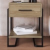 Mesa de Cabeceira 1 Gaveta P1059 49 cm Oak Preto PP Milani Store