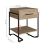 Mesa de Cabeceira 1 Gaveta P1059 49 cm Oak Preto PP Milani Store