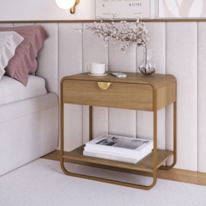 Mesa De Cabeceira 1G Organica 60 cm 28061 Hanover Dourado Artesano