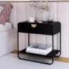Mesa De Cabeceira 1G Organica 60 cm 28061 Nero Preto Artesano