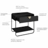 Mesa De Cabeceira 1G Organica 60 cm 28061 Nero Preto Artesano