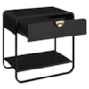Mesa De Cabeceira 1G Organica 60 cm 28061 Nero Preto Artesano