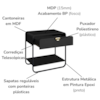 Mesa De Cabeceira 1G Organica 60 cm 28061 Nero Preto Artesano