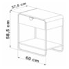 Mesa De Cabeceira 1G Organica 60 cm 28061 Off White Artesano