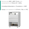 Mesa de Cabeceira 2 Gavetas 2 Nichos 45 cm Valente Plus Branco RUDK