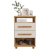 Mesa de Cabeceira 2 Gavetas 2 Nichos 45 cm Valente Plus Cedro Areia RUDK